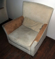 Solgt!Lenestol i beige mikrofiber, pent - 1 / 4