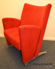 Solgt!EFG Loungestol i rød mikrofiber, - 2 / 3