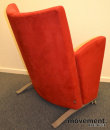 Solgt!EFG Loungestol i rød mikrofiber, - 3 / 3