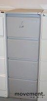 Arkivskap,mørk beige, med 4 skuffer, 47cm bredde, pent brukt