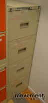 Arkivskap fra Høvik Stål med kartotek-innmat, 4skuffer, 41,5b 132h, brukt