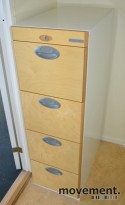 Officeline Arkivskap, 41,5cm bredde, 132cm høyde, 4skuff, grå/bjerk, pent brukt