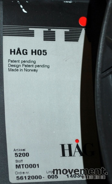 Solgt!Kontorstol: Håg H05 5100 i sort - 4 / 4