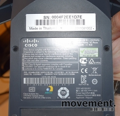 Solgt!Cisco IP konferansetelefon CP-7937G - 5 / 5