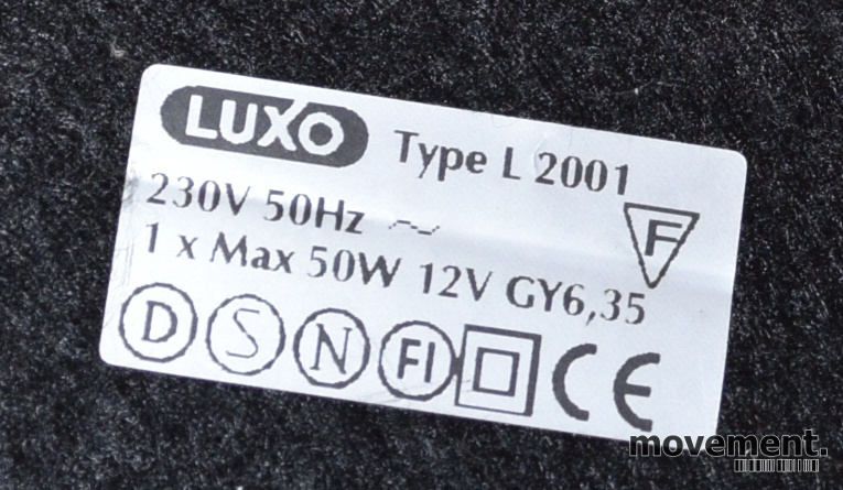 Solgt!Skrivebordslampe: Luxo L2001 / H50 - 3 / 3