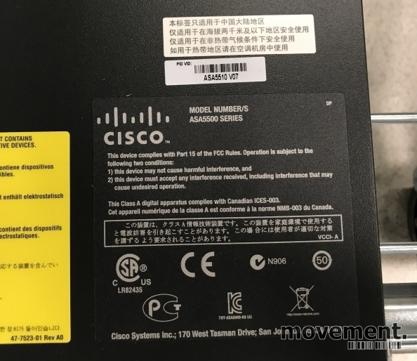 Solgt!Cisco ASA5510 V07 - Adaptive - 8 / 9