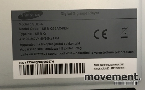 Solgt!Samsung SBB-A Digital Signage - 5 / 6