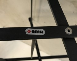 Sammenleggbar kafestol / utestol i grålakkert metall fra EMU, Italia, med armlener, Classic Collection, pent brukt