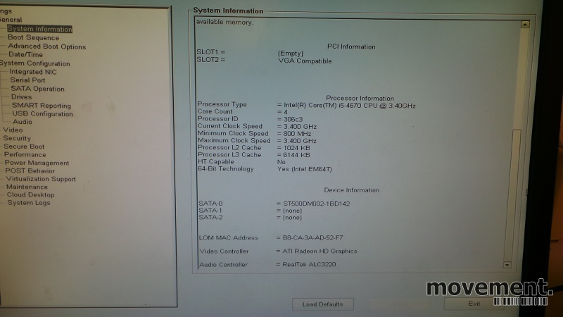 Solgt!Dell Optiplex 9020, Core i5-4670 - 4 / 6