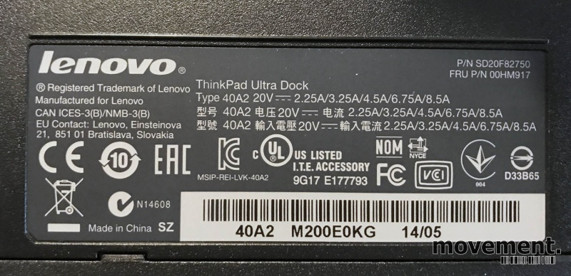 Solgt!Docking til Lenovo Thinkpad bærbar - 3 / 3