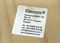 Klaessons (Materia) Adam møteromsstol / kantinestol i lakkert bjerkefiner, pent brukt