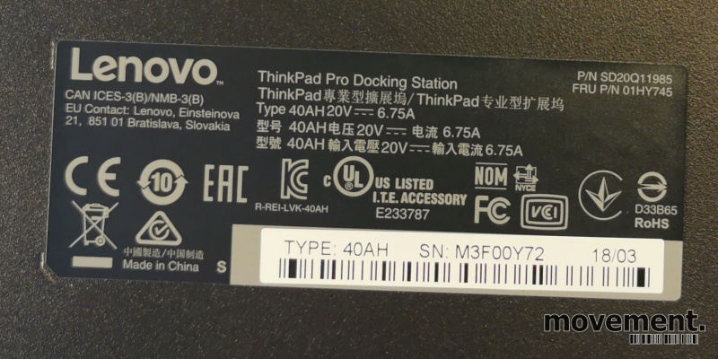 Solgt!Docking til Lenovo: Thinkpad Pro - 2 / 2