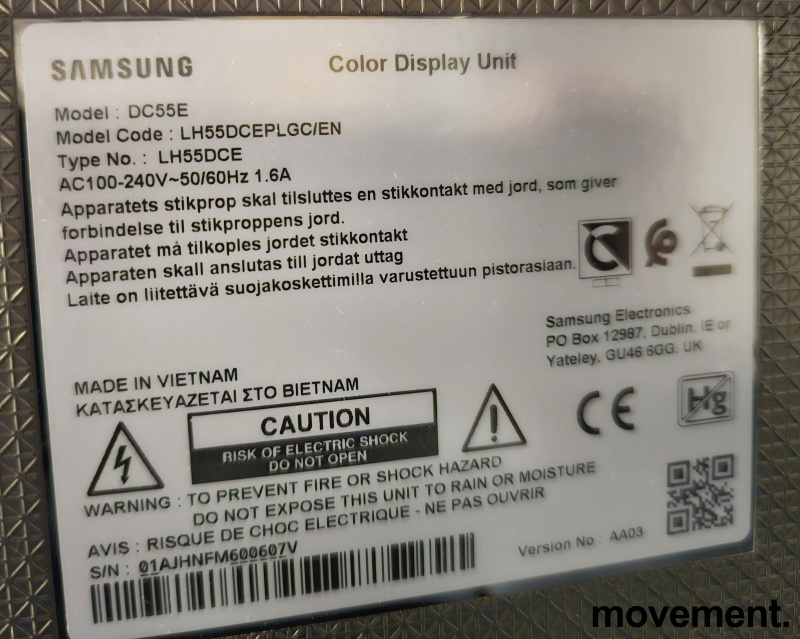 Signage-skjerm: Samsung DC55E, - 2 / 4