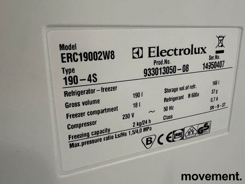 Electrolux ERC19002W8 kjøleskap i - 2 / 2