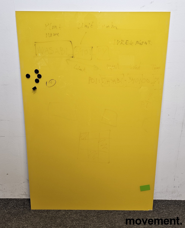 Whiteboard i gult glass fra Lintex, - 1 / 3