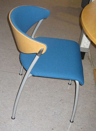Solgt!Konferansestol i bjerk / blått,