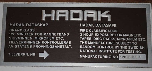 Solgt!Brannskap fra Hadak 68cm bredde, - 4 / 5