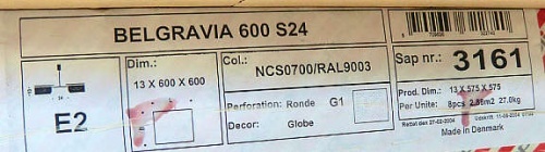 Solgt!Akustiske himlingsplater (8pack) - 1 / 2