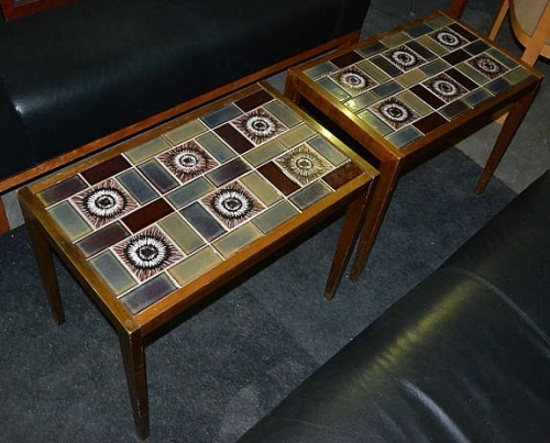Solgt!Flislagt vintage bord i palisander - 2 / 2