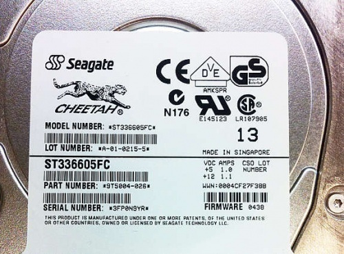 Solgt!Seagate Cheetah 36,4GB 10K Fibre - 2 / 3