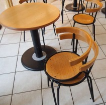 IKEA caféstoler i sort/bøk, pent brukte