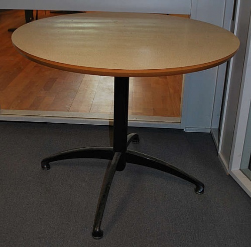 Solgt!Rundt bord i beige laminat Ø=90cm, - 2 / 2