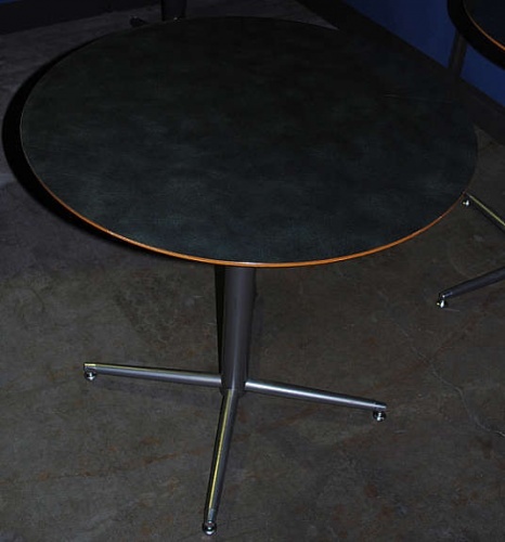 Solgt!Rundt bord Ø=75 cm, grå plate og - 2 / 3