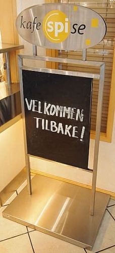 Solgt!Kafeskilt/reklameskilt i rustfritt - 1 / 3