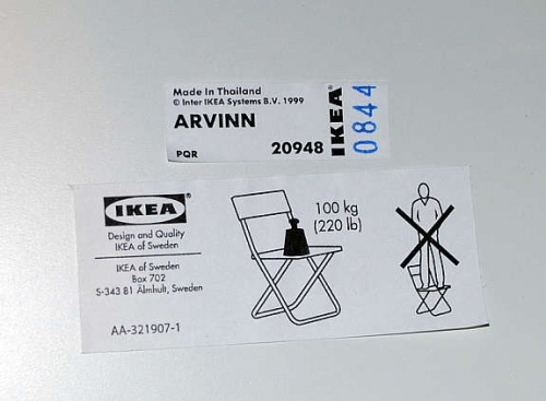 Solgt!IKEA klappstol modell Arvinn i hvit - 2 / 2
