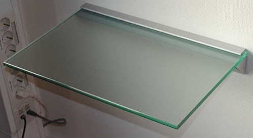 Solgt!Glasshylle 47x30cm i frostet glass