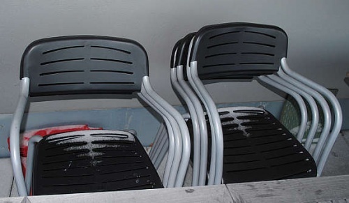 Solgt!Utestoler i metall til restaurant, - 3 / 3