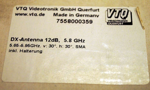 Solgt!Antenne for 5,8Ghz, 12dBi DX fra - 4 / 4
