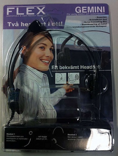 Solgt!Flex Gemini Headset, NYE/ UBRUKTE - 1 / 2