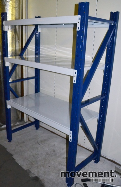 Solgt!Mini pallereol, solid stålhylle med - 2 / 4