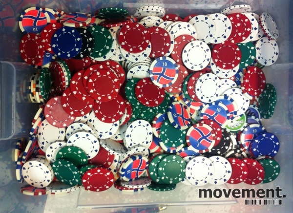 Solgt!Pokerchips / sjetonger, flere