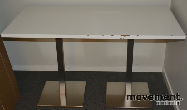 Solgt!Lite møtebord i hvitt 130x70cm, - 1 / 2