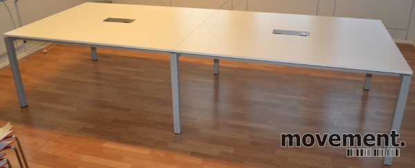 Solgt!Stort møtebord i hvitt, 320x126cm, - 6 / 8