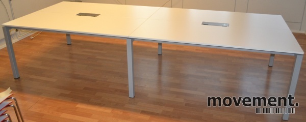 Solgt!Stort møtebord i hvitt, 320x126cm, - 7 / 8
