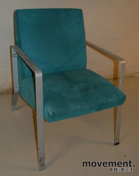 Solgt!Loungestol i grønn mikrofiber / - 2 / 4