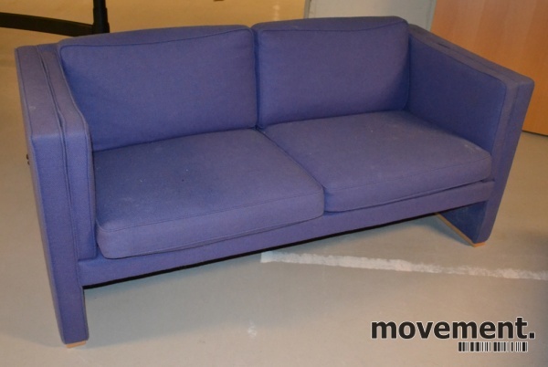 Solgt!Sofa 2 seter i blålilla ullstoff, - 1 / 2