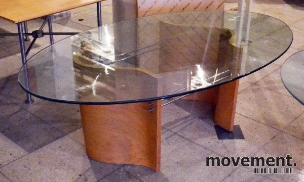 Solgt!Sofabord / Glassbord med oval plate - 2 / 2
