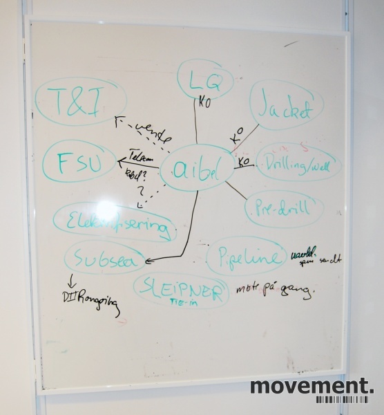 Solgt!Whiteboard vegghengt 90x100cm, for - 1 / 3