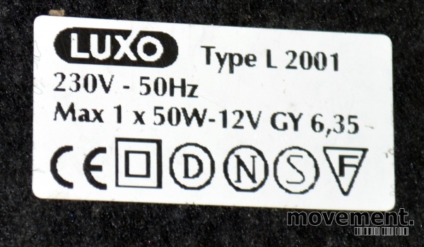 Solgt!Skrivebordslampe: Luxo L2001 / H50 - 2 / 4
