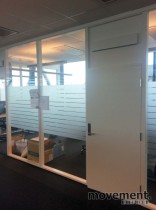 Modulvegger for kontor i glass, 277,5 cm høyde, div bredder, pent brukte