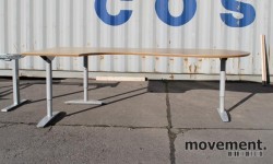 Edsbyn buet skrivebord i bjerk, hjørneløsning, 240x115 cm, pent brukt