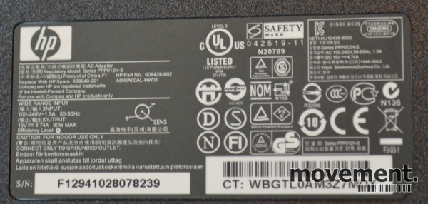Solgt!Original lader til HP Bærbar PC 19V - 4 / 4