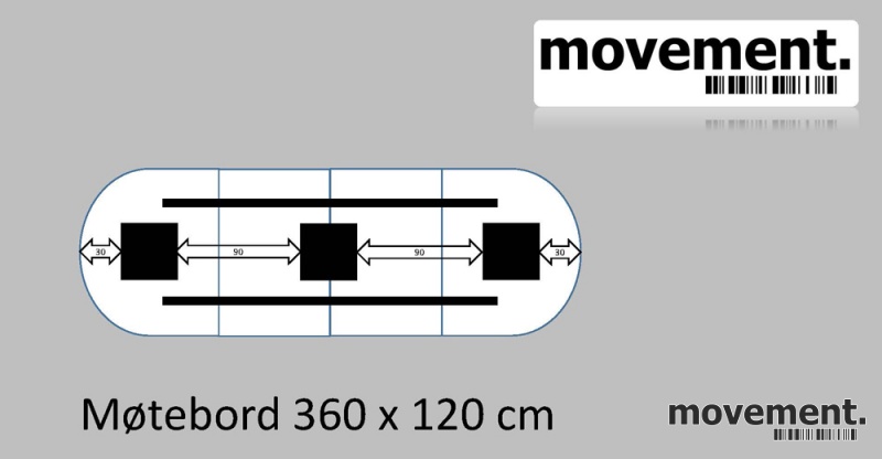 Solgt!Moderne møtebord i hvitt, sort - 6 / 6
