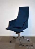 Mayflower blå konferansestol på hjul, design Pettersson / Bernstrand, pent brukt