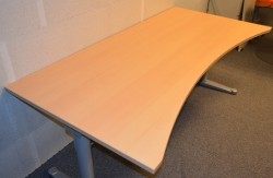Bøk laminat bordplate for skrivebord med innsving/magebue 180x90cm, NY/UBRUKT