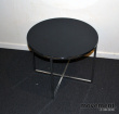 Solgt!Lite glassbord i sort / krom, Ø=55, - 1 / 3